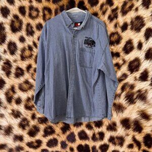 Denim Button Down Shirt With